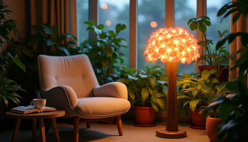 Lampe sur pied fleur : créez un coin lecture lumineux et végétal propice à la détente