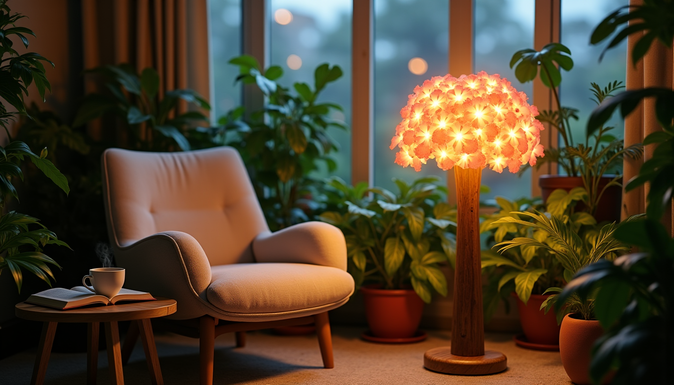 Lampe sur pied fleur : créez un coin lecture lumineux et végétal propice à la détente